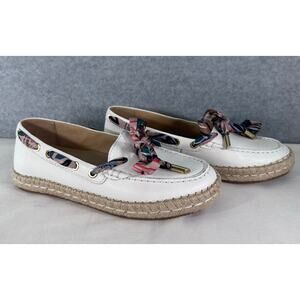 NWOT Naturalizer Women's sz 6.5 Annabeth Espadrille Loafer White Leather Flats